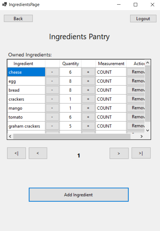 Pantry Page